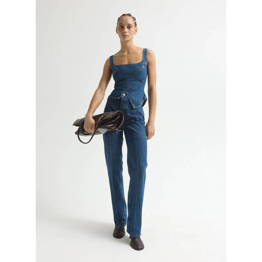 NEW DALA broken corset tank in storm blue